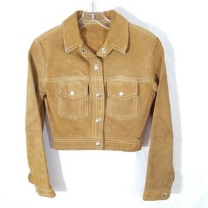 Vintage 70s Boho Western Cropped Leather Jacket